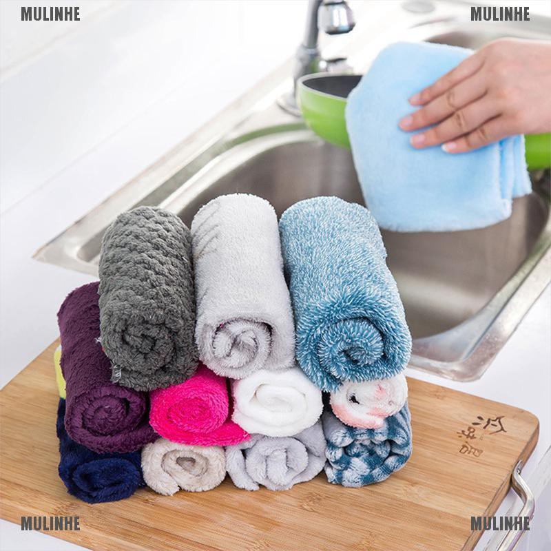 Khăn Lau Chén Dĩa Bằng Sợi Microfiber Mềm Mại Thấm Hút Mạnh Dành Cho Nhà Bếp