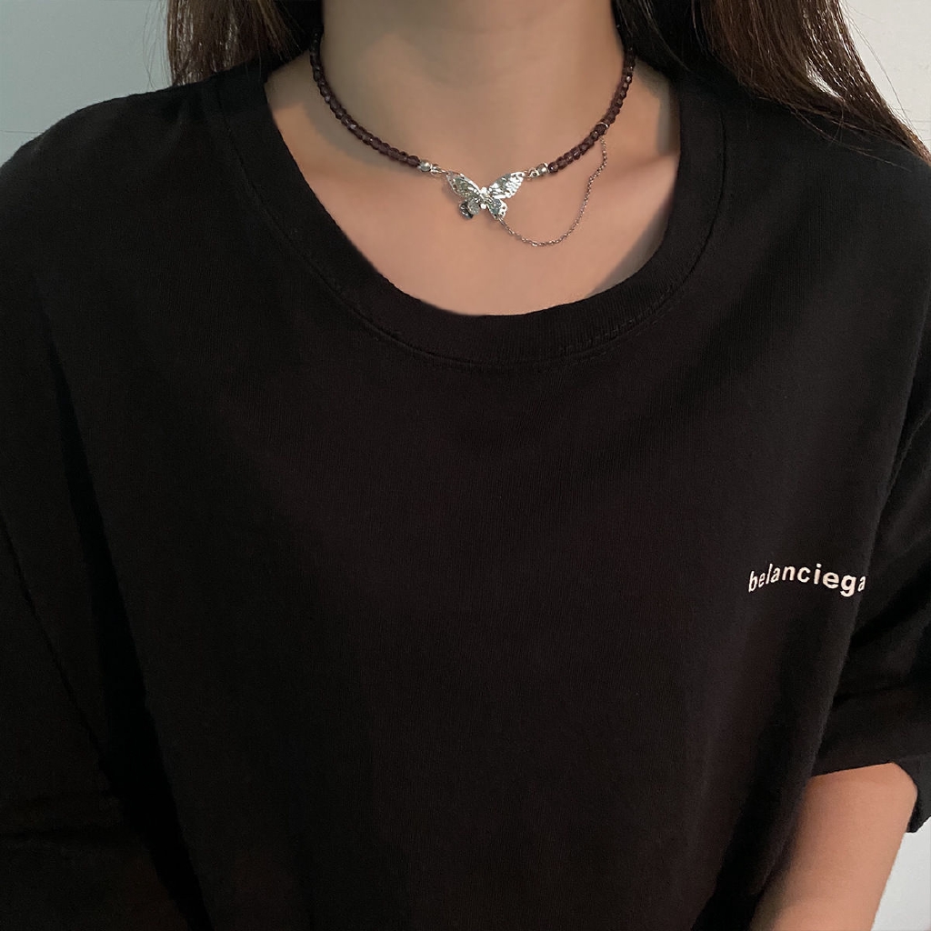 Vòng Cổ choker Mặt Bướm Đính Đá Pha Lê Phong Cách 22483