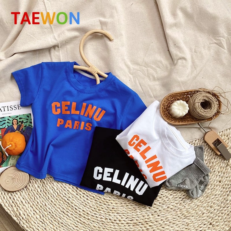 Áo phông bé trai Hàn Quốc chất cotton , Áo thun trẻ em bé gái đẹp từ 1 đến 5 tuổi Taewon Kids AT12