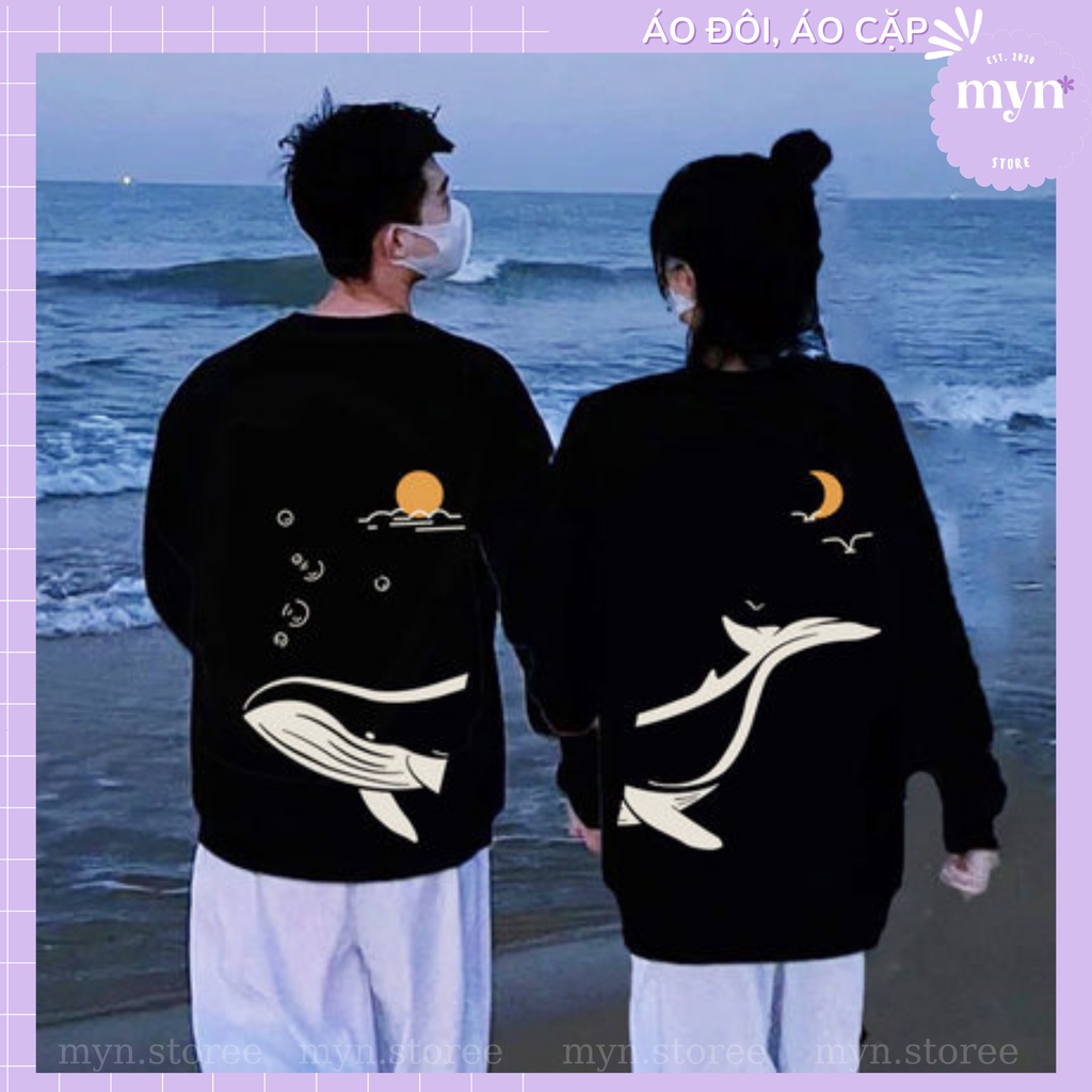 Áo Sweater Đôi Nam Nữ Tình Yêu, Bạn Thân Hoạt Hình Dễ Thương Chất Nỉ Bông Cao Cấp Form Rộng