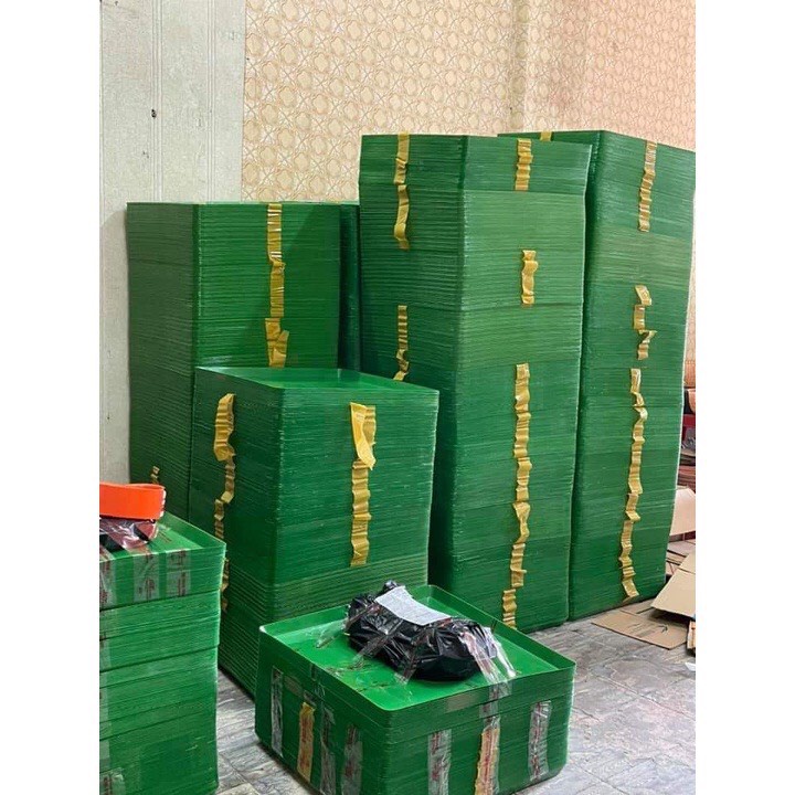 Khay nhựa đựng nước làm mát, lót chậu lan, trồng rau mầm, kích thước 50x50cm, cao 3cm