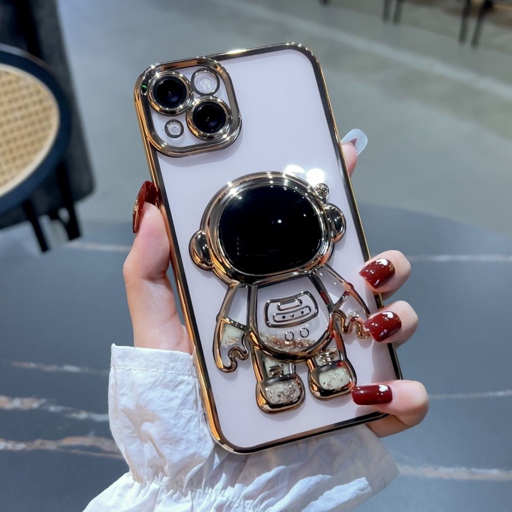 Ốp lưng i phone phi hành gia nhũ chảy kim tuyến 7plus 8plus X Xs Xs max 11 11promax 12promax 13 13promax - Dino case