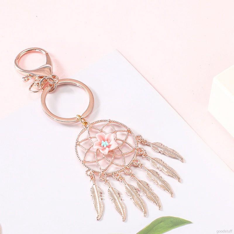 Móc khoá kim loại mặt Dream Catcher phong cách Bohomian thanh lịch