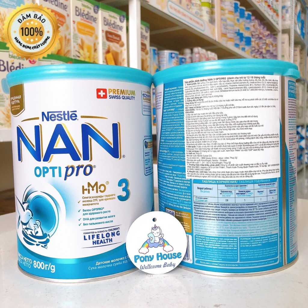 Sữa Nan Nga Đủ Số 1,2,3,4 800g Mẫu Mới HMO Date Mới T1/2023