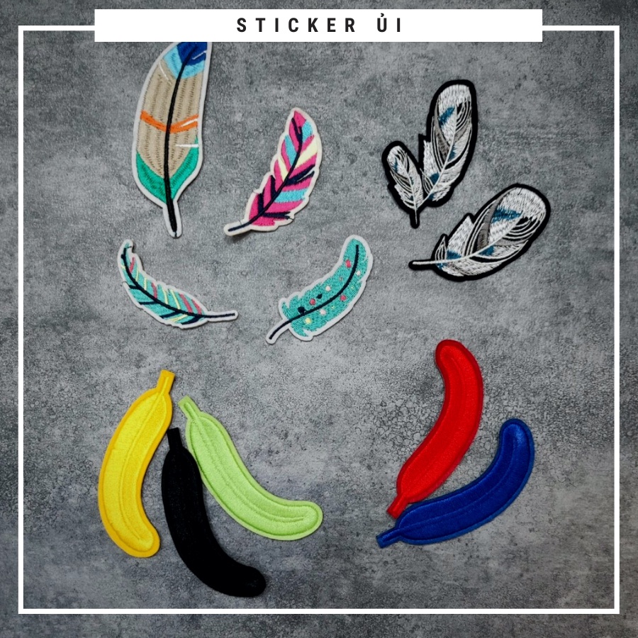 Sticker ủi áo Cao cấp - CÓ SẴN KEO ỦI - sticker vải dùng làm miếng vá áo, phụ kiện trang trí quần áo, balo, giày, nón