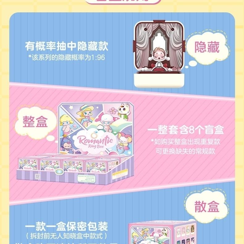 Hộp Quà Tặng Trang Trí Nhẫn Đeo Ngón Tay Chủ Đề Lãng Mạn