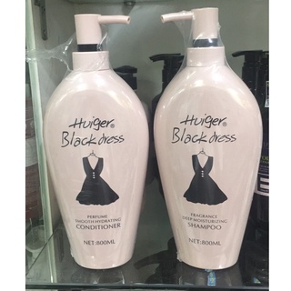 Dầu gội và xả hương nước hoa dành cho tóc khô HUIGER Black Dress 800ml x2 - [GX63]