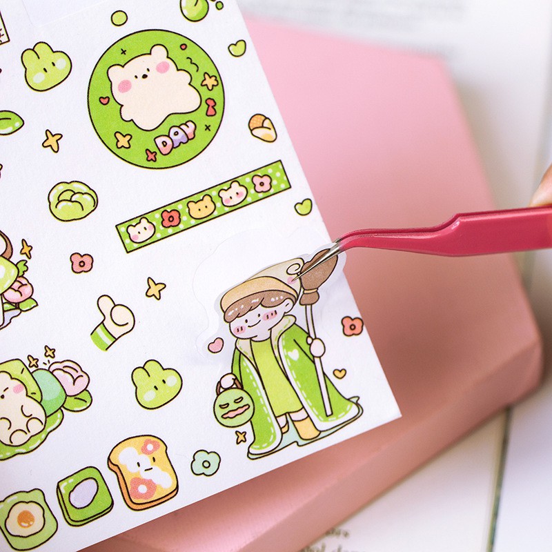 Nhíp dán nhãn gắp Sticker, linh kiện màu macaron, nhíp kẹp gắp sticker sổ tay VPP Tuệ Minh