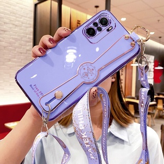 ốp lưng xiaomi redmi note 10 Ốp điện thoại mềm đính đá có dây đeo cho redmi note 10 4g 5G
