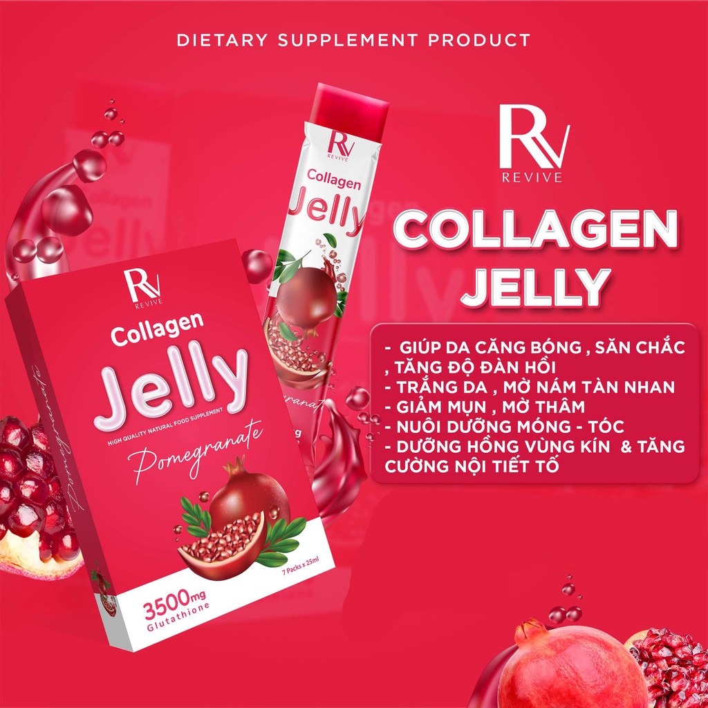 Thạch collagen trắng da Jelly Pomedranate Thụy Sĩ Mit Beauty hỗ trợ trắng da nâng tông hồng hào