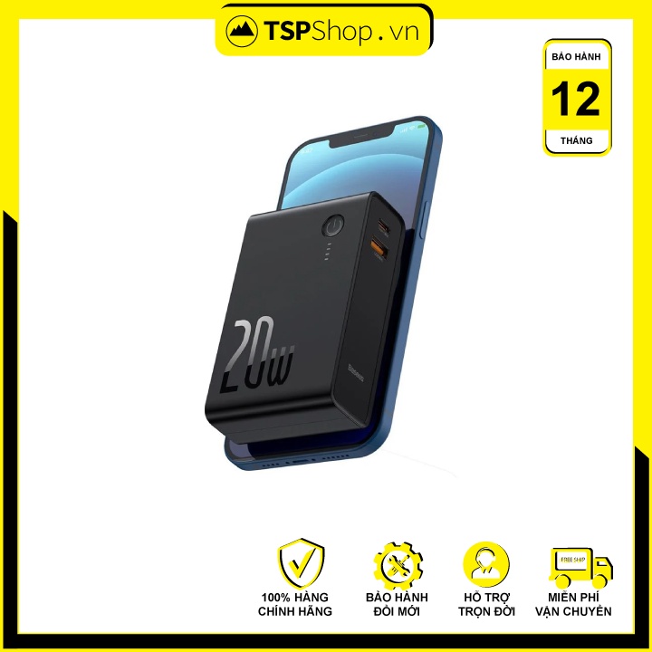 Củ sạc nhanh kiêm pin sạc dự phòng Baseus Power Station 2 Power Bank Adaptor 10000mAh 20W PD/QC3.0
