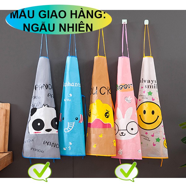 Combo 2 Tạp Dề Yếm Chắn Nước,Tạp Dề Pha Chế, Tạp Dề In hình Thỏ Gấu,Tạp Dề May Sẵn