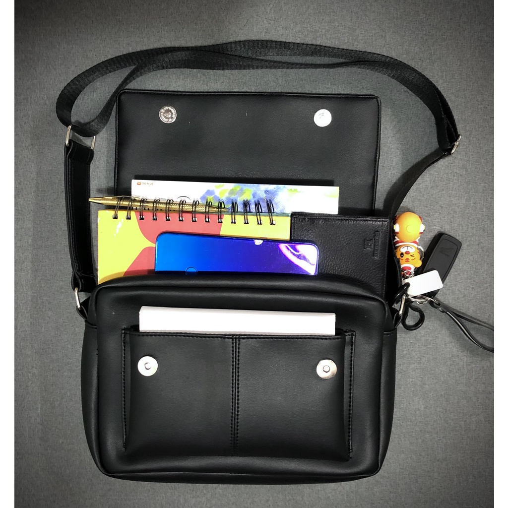 Túi đeo chéo UNISEX MESSBAG DA PU style THANH LỊCH Self-Design Five {Real Picture}