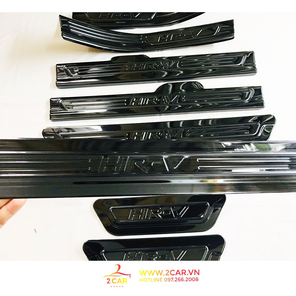 Ốp bậc cửa, nẹp bước chân trong, ngoài xe    Honda HRV 2018 2019 2020 2021 chất liệu Titan