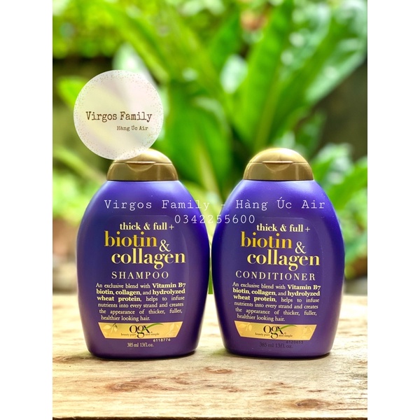 Dầu gội xả Biotin &amp; Collagen OGX ngăn rụng tóc