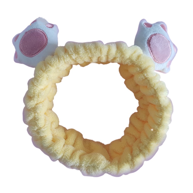 Băng Đô Cài Tóc Co Giãn Kiểu Chân Mèo Hoạt Hình 3D Màu Kẹo Ngọt Dành Cho Nữ Rửa Mặt / Trang Điểm