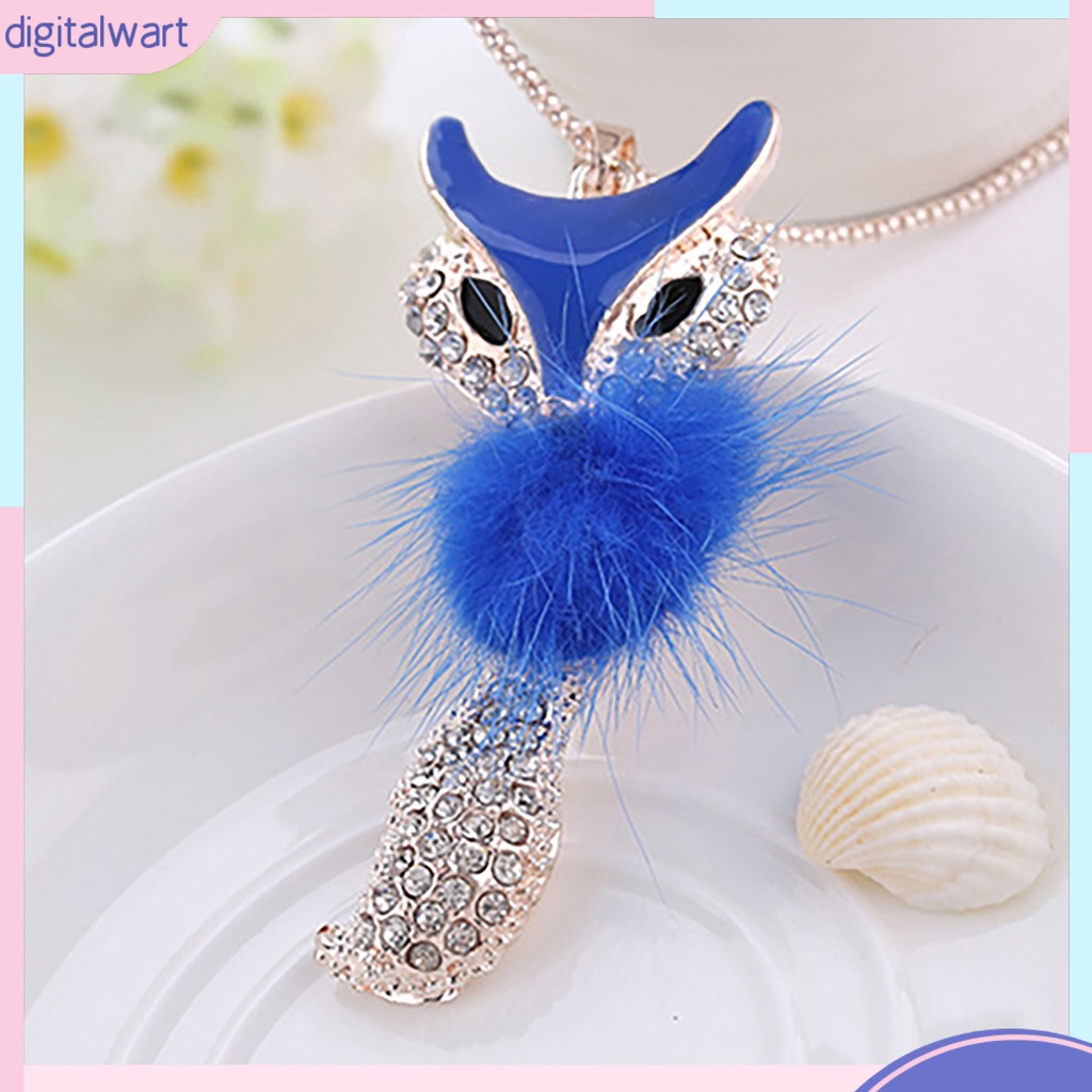 Dây chuyền dài mặt hồ ly phối bông tua rua mềm mịn sang trọng cá tính dành cho nữ