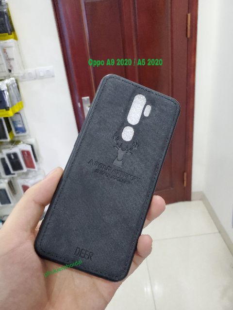 Ốp lưng Oppo A9 2020 / A5 2020 chống sốc vải đầu hươu cao cấp