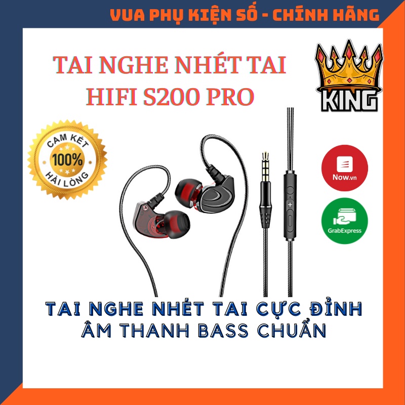 Tai Nghe Nhét Tai HiFi S2000 Pro Super Bass Chống Ồn Cực Tốt, Âm Thanh Khủng, Chơi Game Ngon