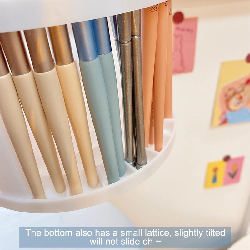 Giá Đỡ Cọ Trang Điểm Hình Tròn Bằng Nhựa Đa Năng Tiện Dụng