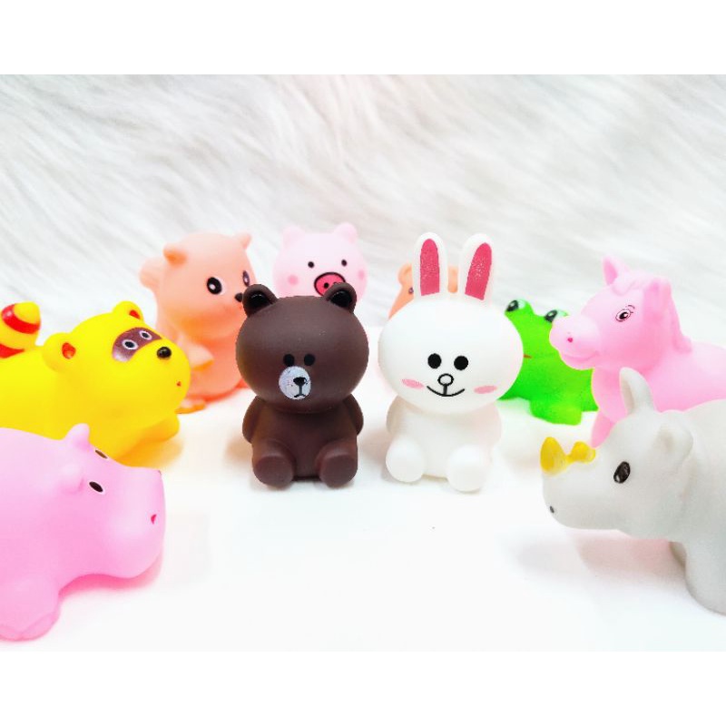 Combo 10 Con Động Vật Cao Su Mini Bóp Kêu Chíp Chíp