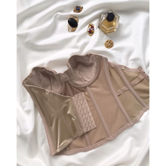Áo corset cúp ngực nâu 2hand