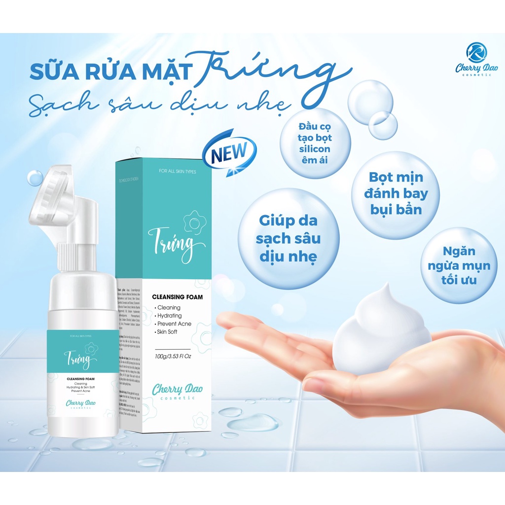 Sữa rửa mặt trứng CRD giúp làm sạch bụi bẩn, dầu thừa,cho da,giảm mụn, dưỡng ẩm giúp da luôn tươi trẻ | BigBuy360 - bigbuy360.vn