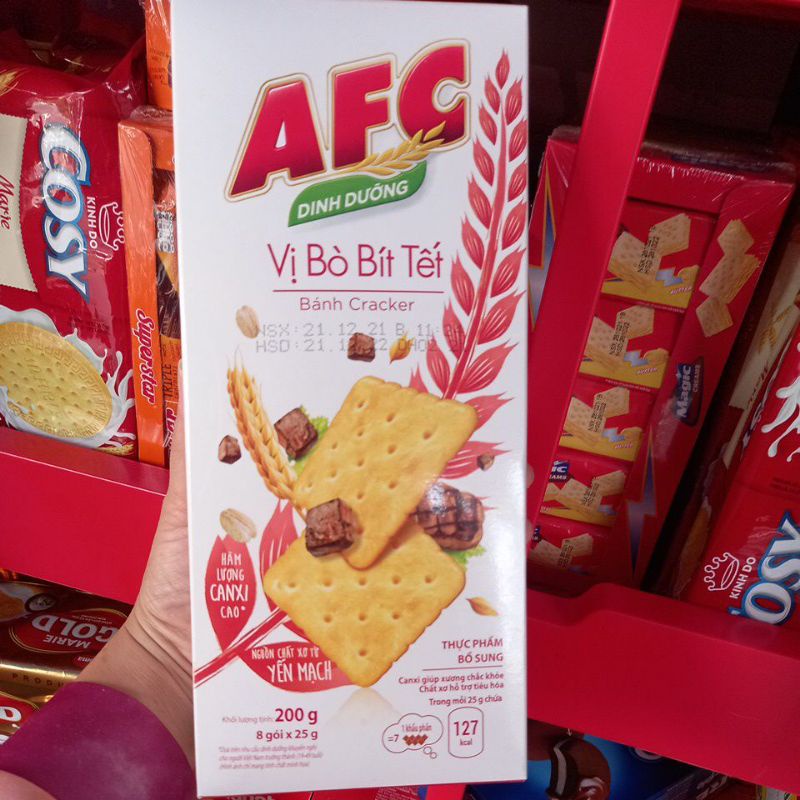 BÁNH AFC VỊ RAU/VỊ LÚA MÌ/ VỊ BÒ BÍT TẾT  400GR