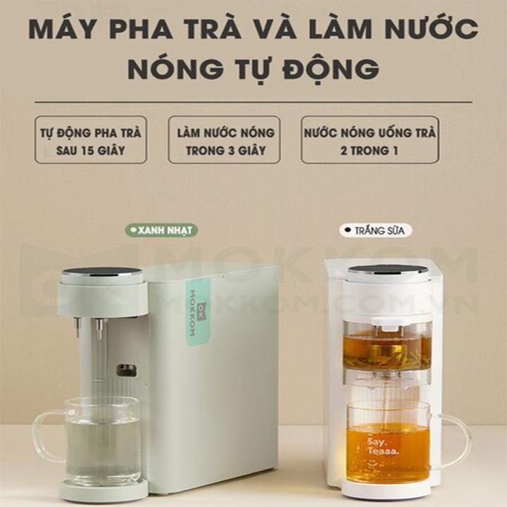 Máy pha trà tự động thông minh thương hiệu cao cấp Mokkom MK-371 - CHÍNH HÃNG BẢO HÀNH 12 THÁNG