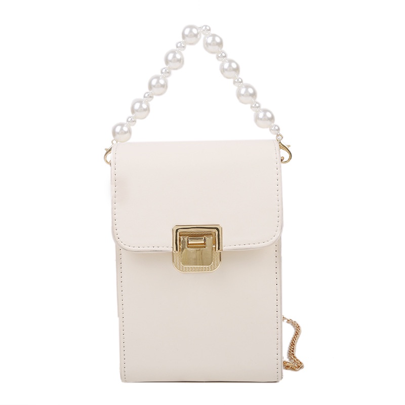 Mới Túi Đeo Chéo Dáng Vuông Nhỏ Màu Trơn Phối Dây Xích Thời Trang Mùa Hè Cho Nữ 2021