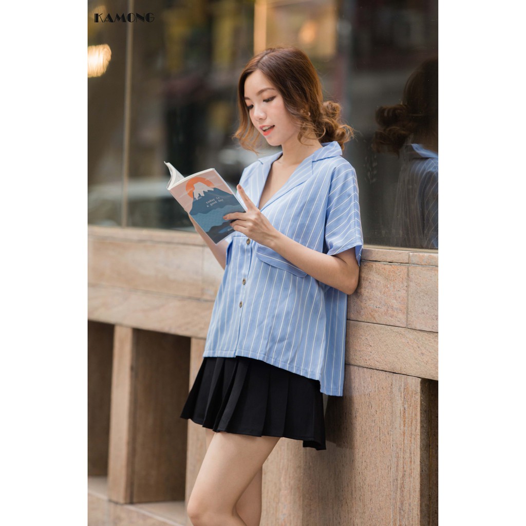 Áo cổ vest kẻ sọc KAMONG A047 | BigBuy360 - bigbuy360.vn