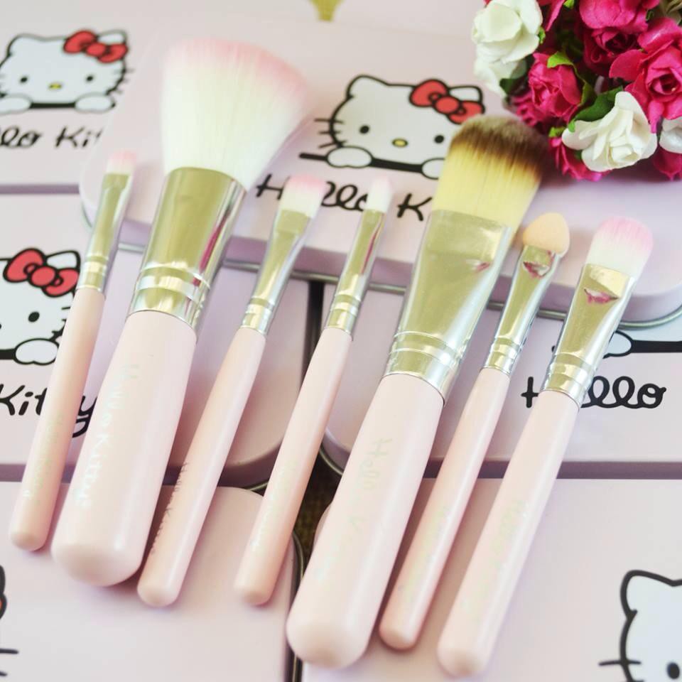 Bộ Cọ Kitty 7 Cây kèm hộp thiếc cơ bản tiện lợi trang điểm Brusher makeup chính hãng nội địa sỉ tốt - GIÁ RẺ 09