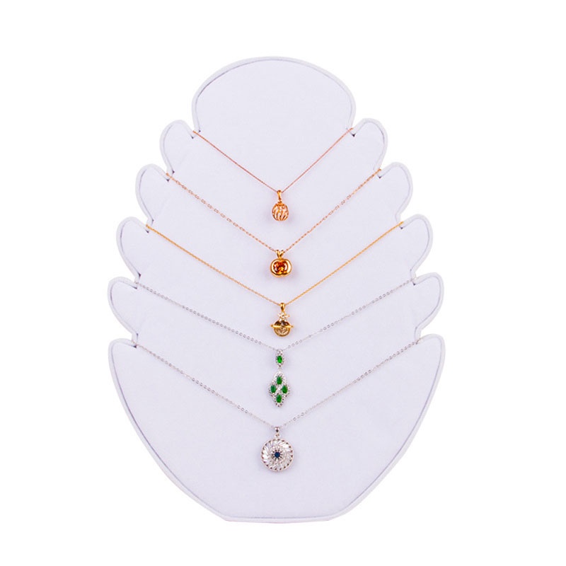 Giá Đỡ Trưng Bày Vòng cổ Bằng Flannel Màu Xám Đen