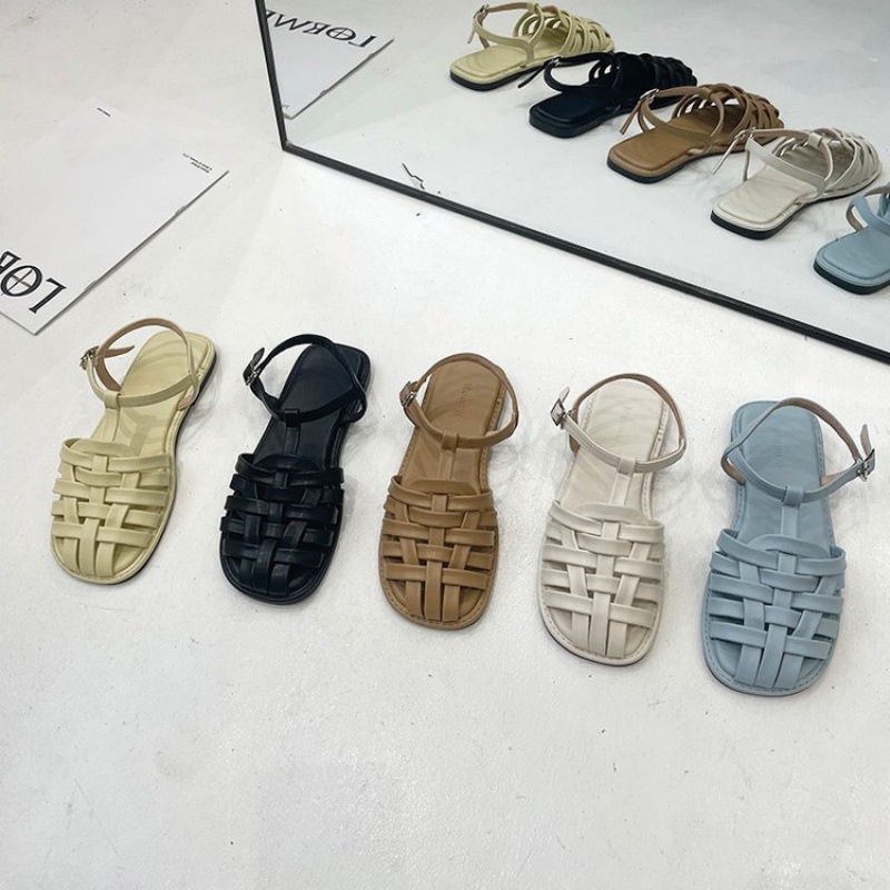 Giày sandal IELGY đế bệt đan dây xinh xắn thời trang dành cho nữ