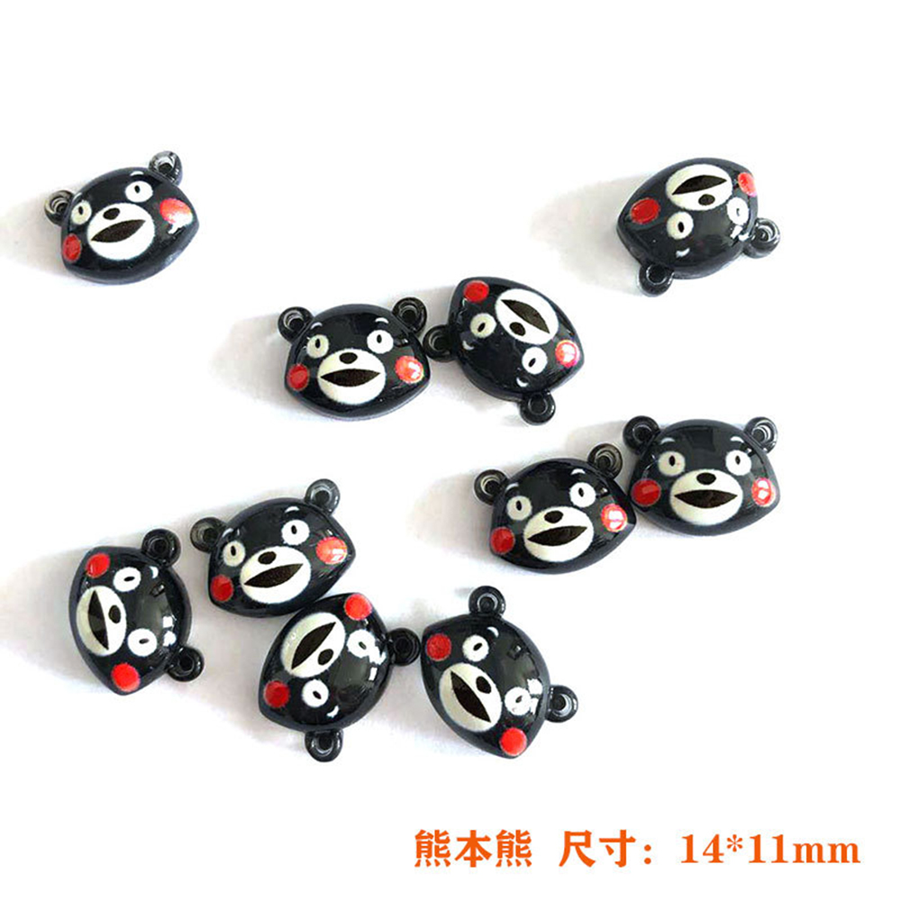 [sweet] 1Pcs/10Pcs woman Cartoon cute Strawberry transprent Resin Bear Nail Art Decor Rotating Nails Decoration