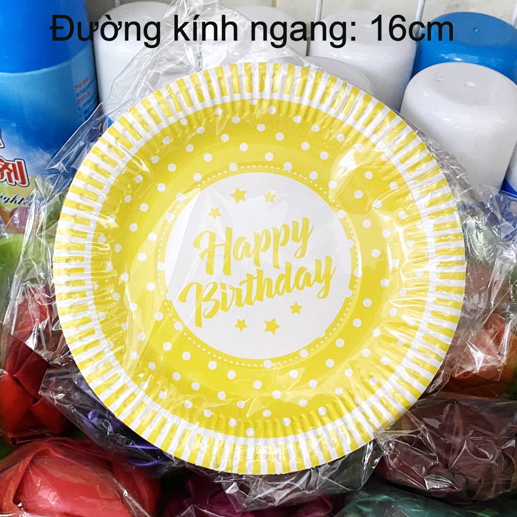 Dĩa Giấy Chấm Bi 19cm - 6 Cái