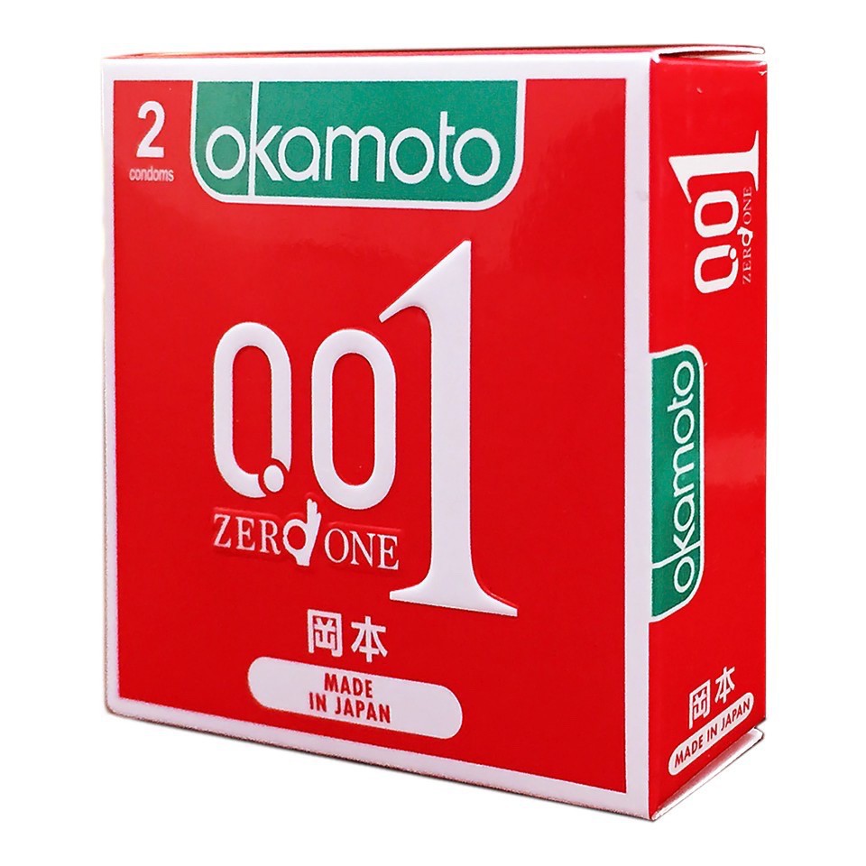 Bao Cao Su Siêu Mỏng Vượt Trội Okamoto 0.01 Nhật Bản - Hộp 2 Chiếc