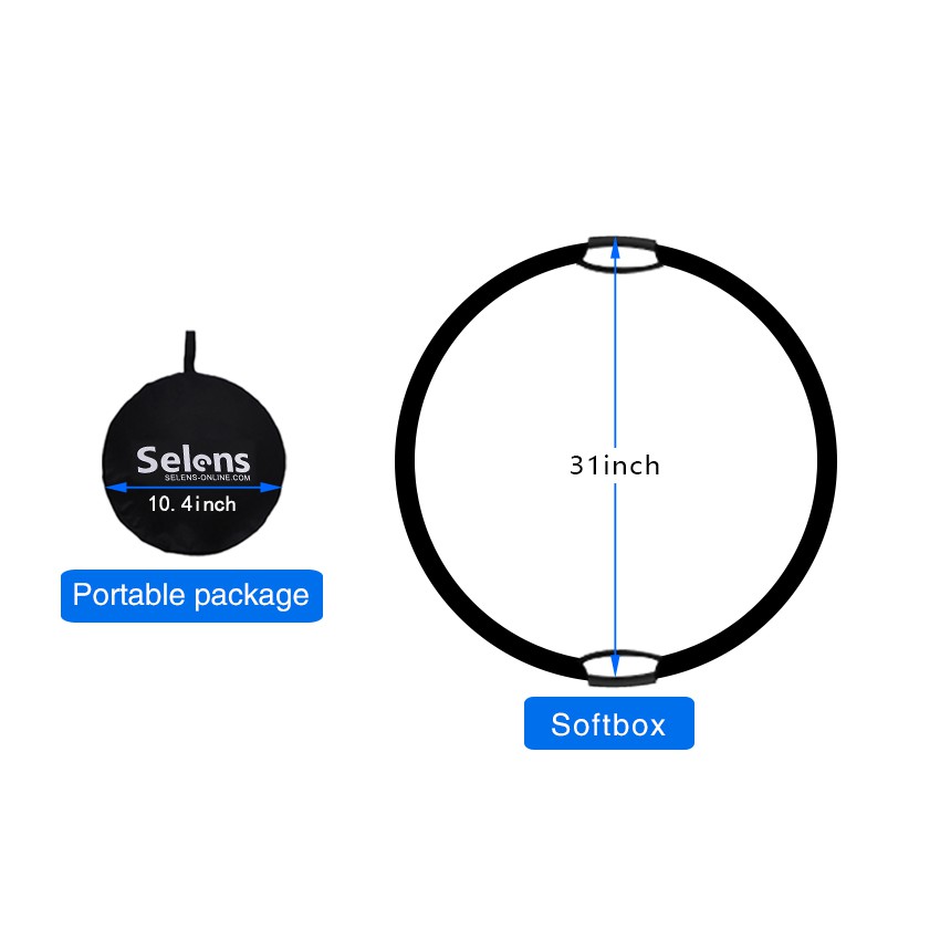 Tấm phản quang Selens di động kích cỡ 80cm hỗ trợ chụp ảnh 5 trong 1