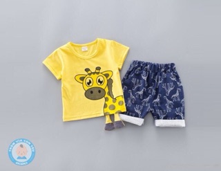 Bộ cotton hươu cao cổ