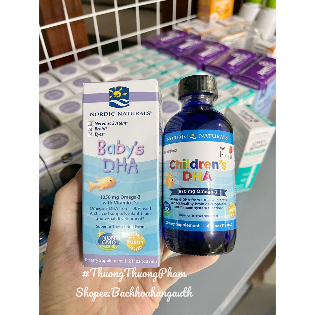 [ Hàng Mỹ ] Baby DHA, Children DHA, DHA Xtra dạng nước - Nordic Naturals Mỹ chính hãng bay air