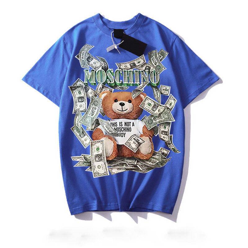 Áo thun tay ngắn in hình gấu Moschino 21 thời trang cho cặp đôi