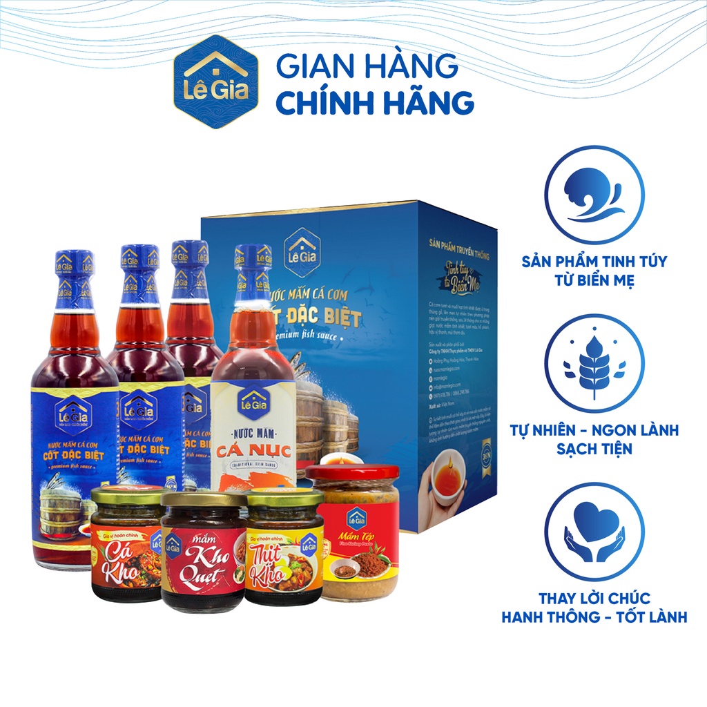 Combo gia vị đầy đủ ( 3 Mắm cốt/ 1 Mắm cá Nục/ 1 Mắm tép/ 1 Mắm kho quẹt/ 1 Gia vị cá kho/ 1 Gia vị thịt kho)