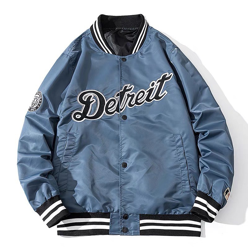 Áo bomber bóng chày chất vải bóng trẻ trung có khuy bấm | BigBuy360 - bigbuy360.vn