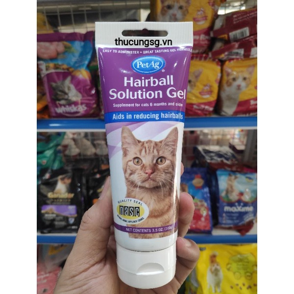 Gel tiêu búi lông mèo Hairball Solution PetAg tuýp 100gr