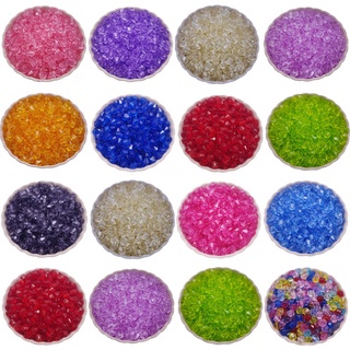Bộ 300 Hạt Kim Cương Acrylic Trong Suốt 4-8mm Dùng Làm Trang Sức