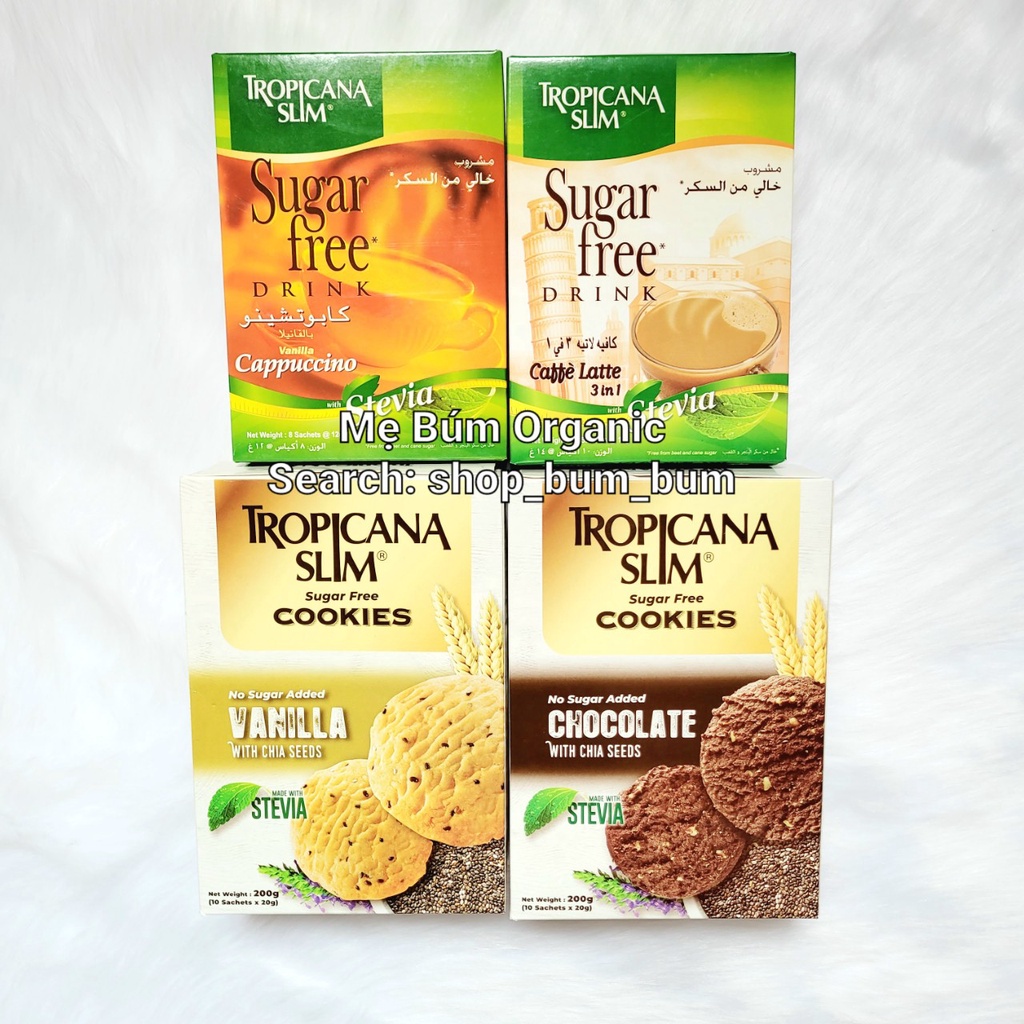 [HCM Giao Hỏa Tốc] Combo Ăn Kiêng TROPICANA SLIM thơm ngon tròn vị với bánh cookies và cafe ăn kiêng không đường