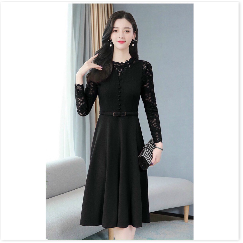 Đầm poly 2 da phối voan nữ siêu xinh cho các chị em KME FASHION