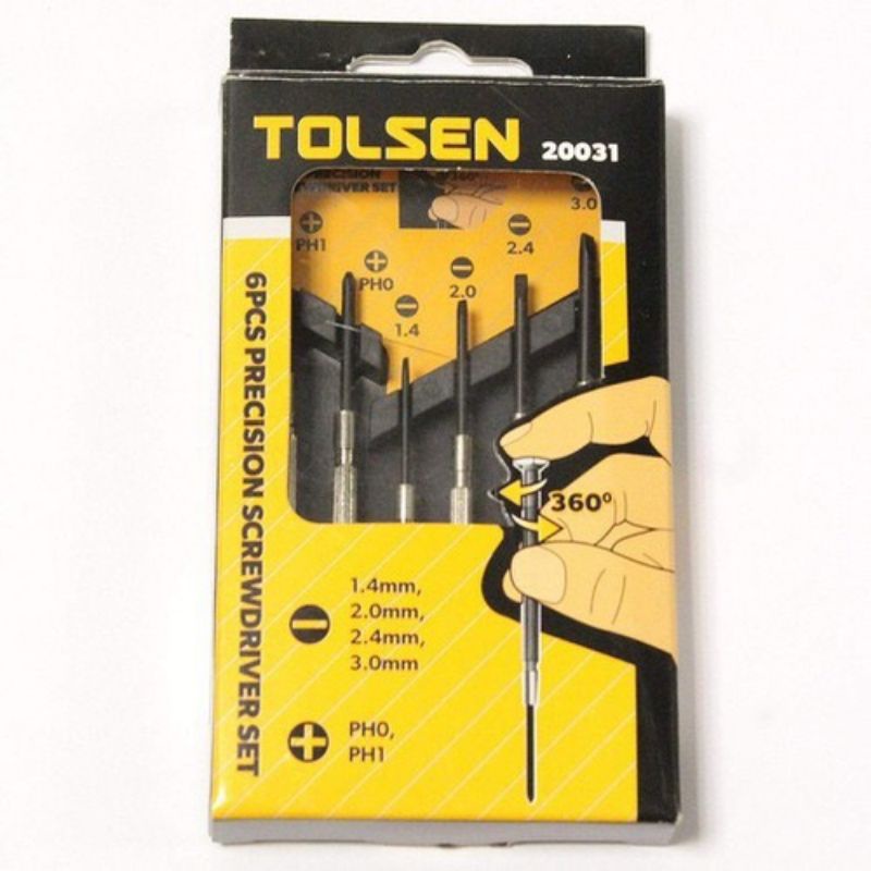 Bộ tô vít, tuốc nơ vít Tolsen cao cấp 6 cây xoay 360 độ sửa đồng hồ, máy tính, điện thoại tiện lợi - Bách Hóa Việt Hường