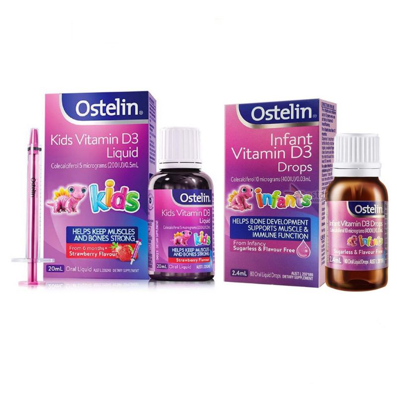 ⚡ Vitamin D3 Ostelin [ÚC] Kids liquid 20ml/ Infant Drop 2,4ml