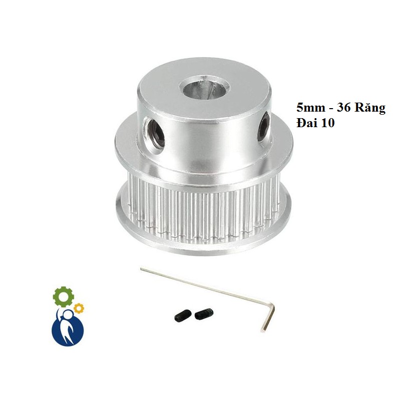 Pulley Trục 5mm - 36 Răng Đai 10